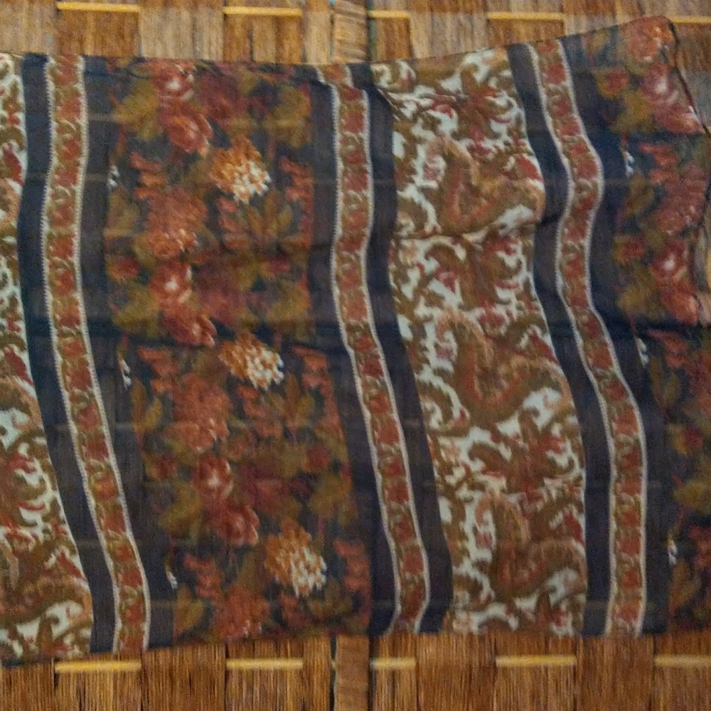 sheer multi color long scarf